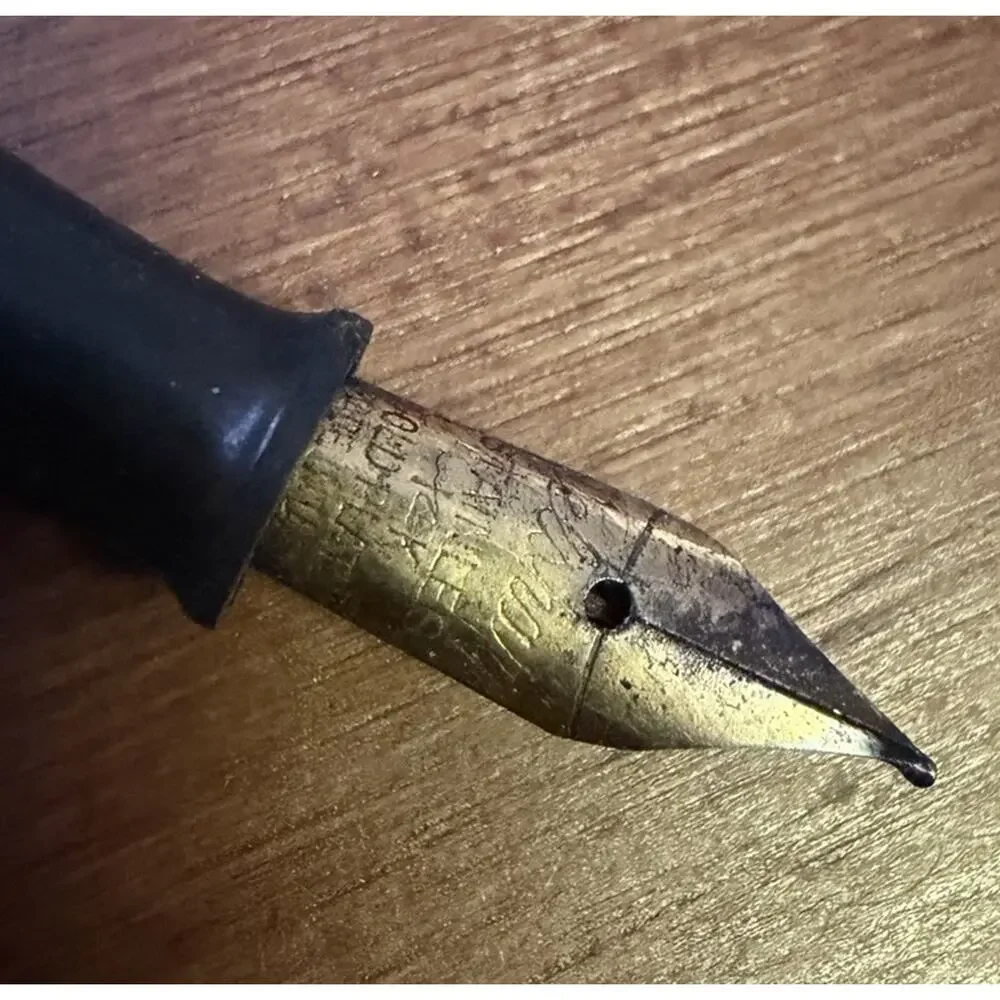 1930s Rare Welsharp Marbled Celluloid Fountain Pen w/14 K Gold Plating U.S. Made